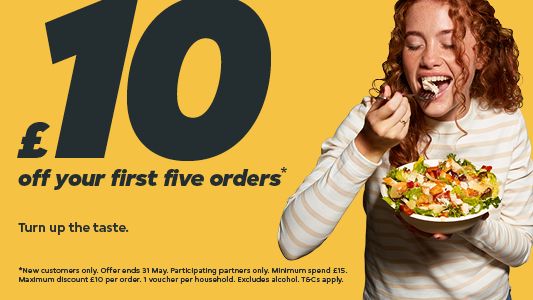Order Food Near You In Sheffield and get £10* off your first five orders in the app