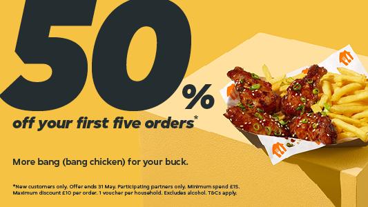 Order Food Near You In Aberdeen and get 50%* off your first five orders in the app