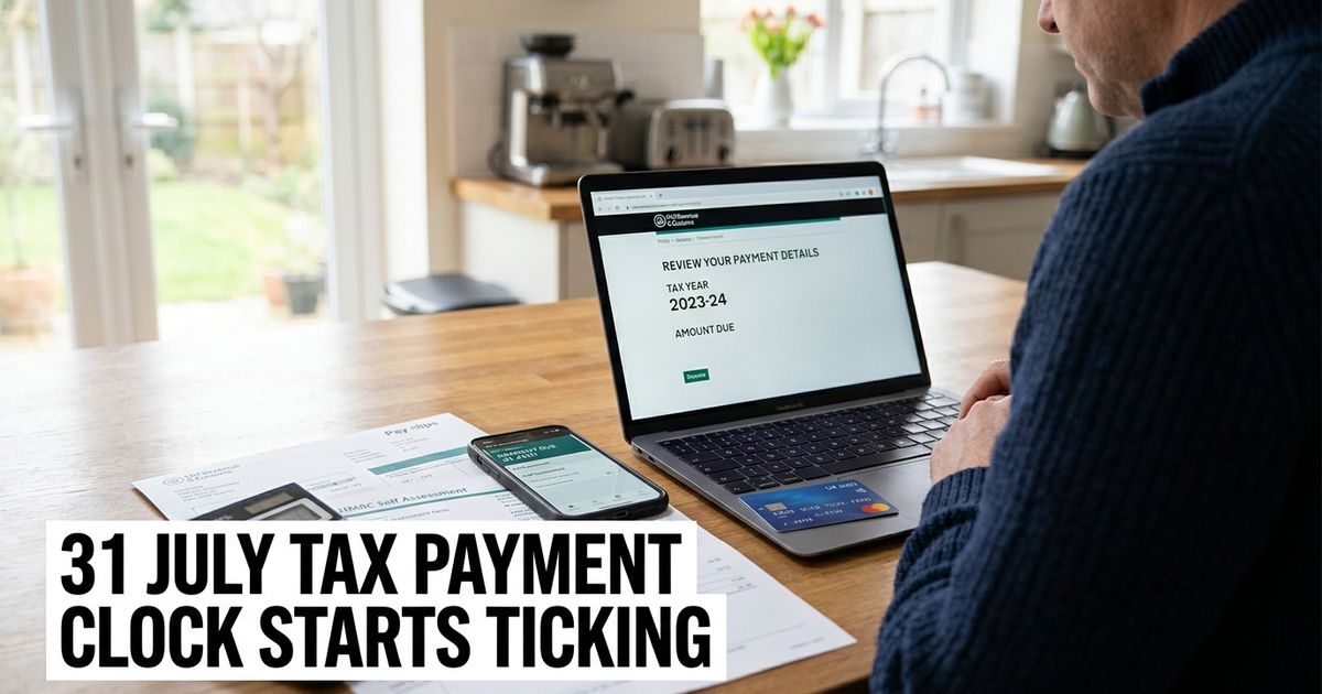 HMRC Self Assessment taxpayer preparing for 31 July payment deadline.