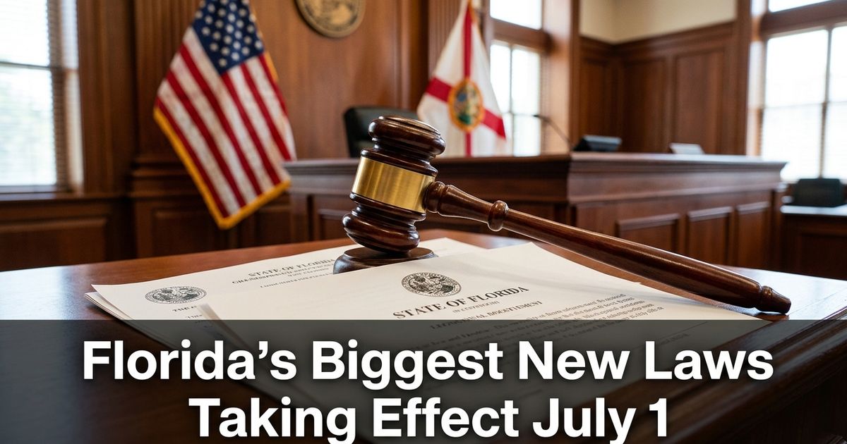 Over 100 new Florida laws signed by Governor Ron DeSantis take effect on July 1, 2026, covering criminal justice, education, infrastructure and public safety.