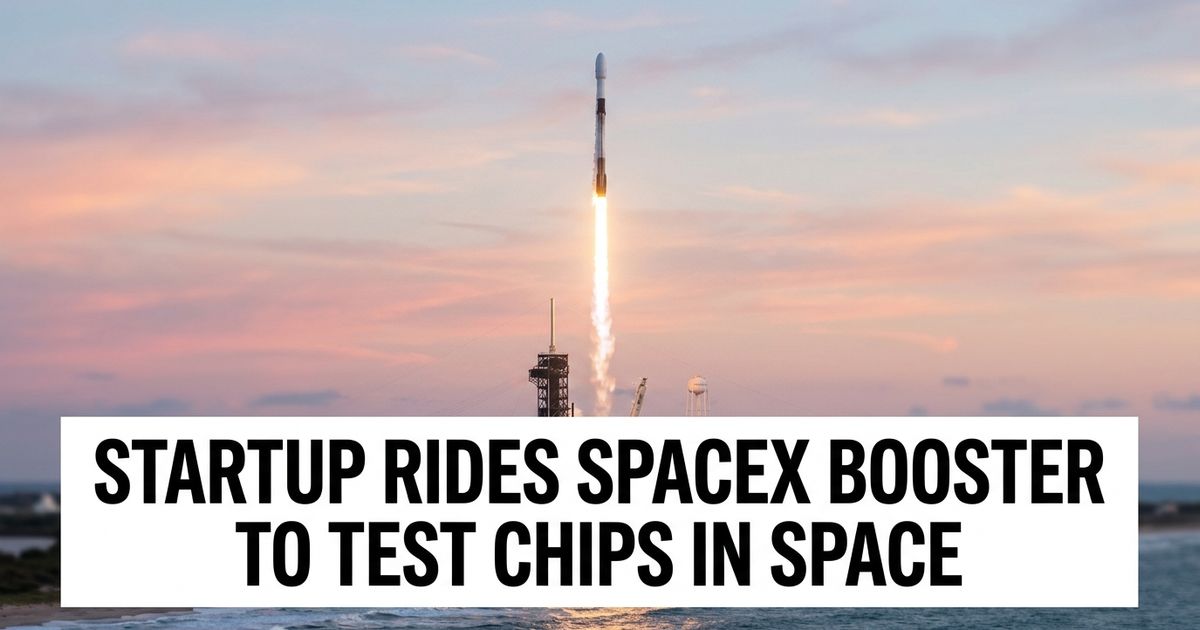 Falcon 9 rocket launching at sunrise representing the semiconductor manufacturing test flight