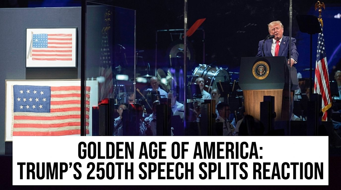 Trump's Storm-Delayed 250th Speech Mixes Patriotism and Politics