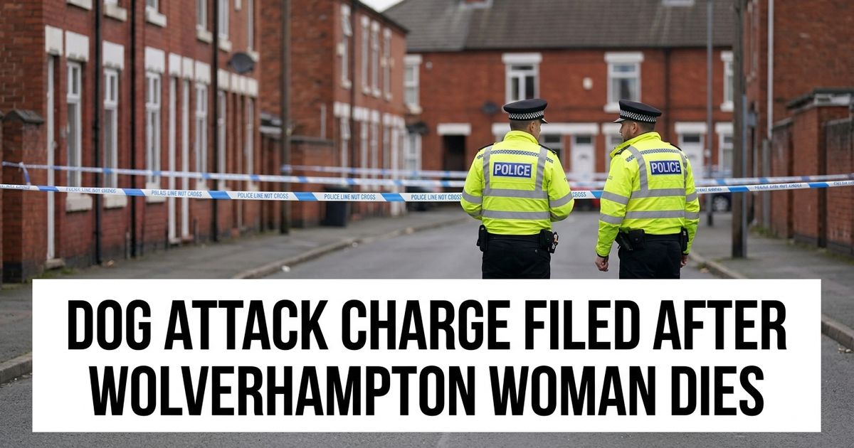 Wolverhampton fatal dog attack charge represented by police tape on a residential street.