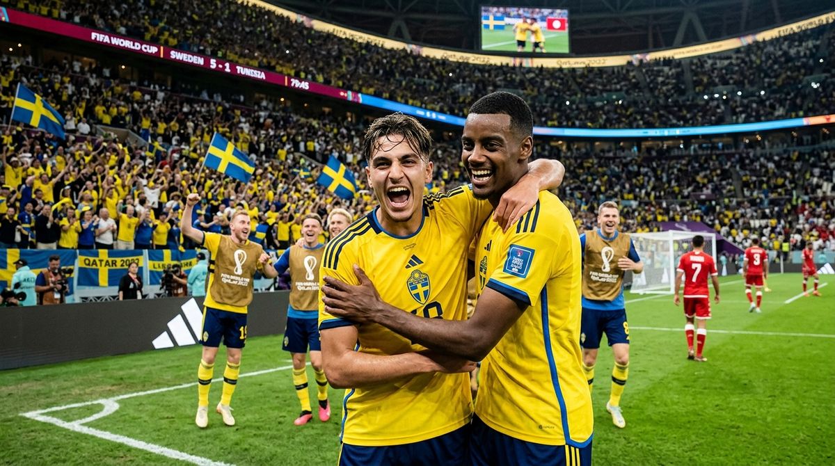 Sweden defeated Tunisia 5-1 after a dominant attacking display led by Yasin Ayari and Alexander Isak.