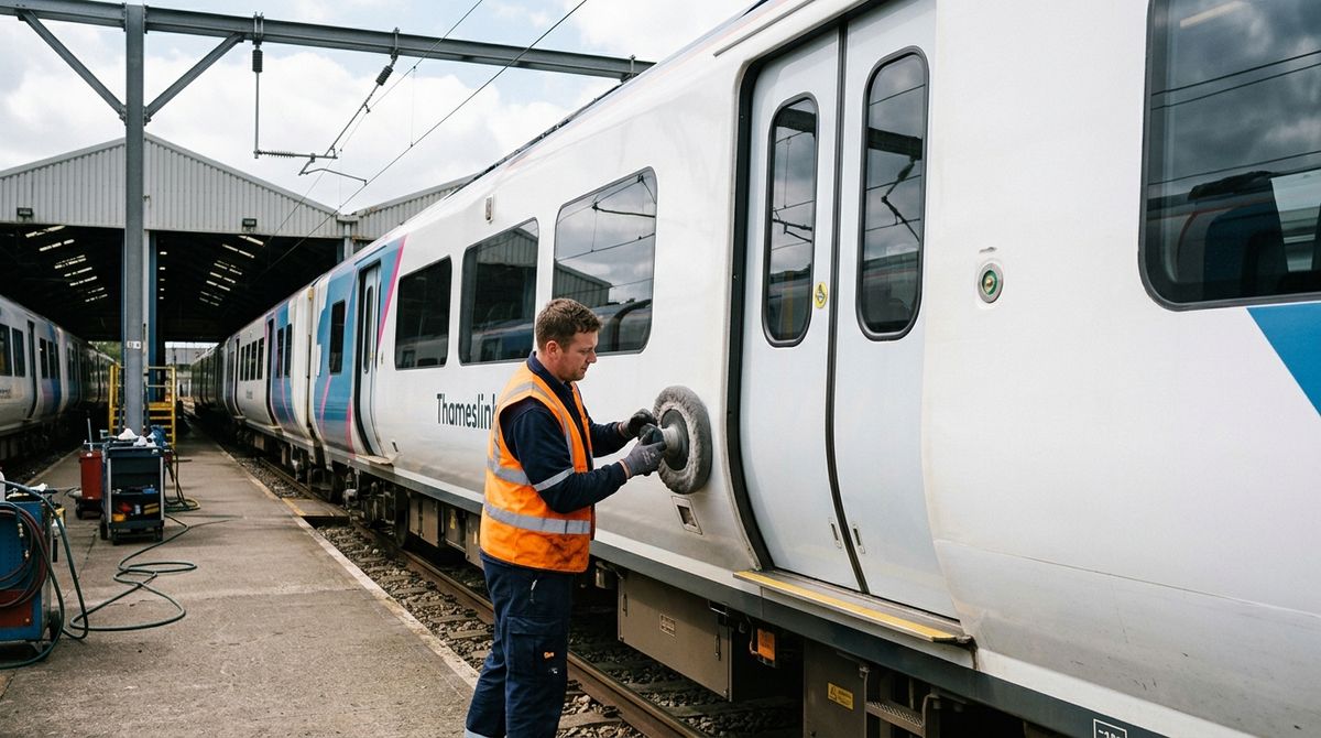 Thameslink £3.6 million refresh — Class 700 trains being polished under new public ownership in 2026.