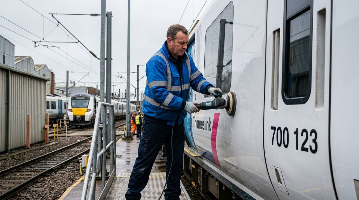 Thameslink £3.6 million refresh — Class 700 trains being polished under new public ownership in 2026.