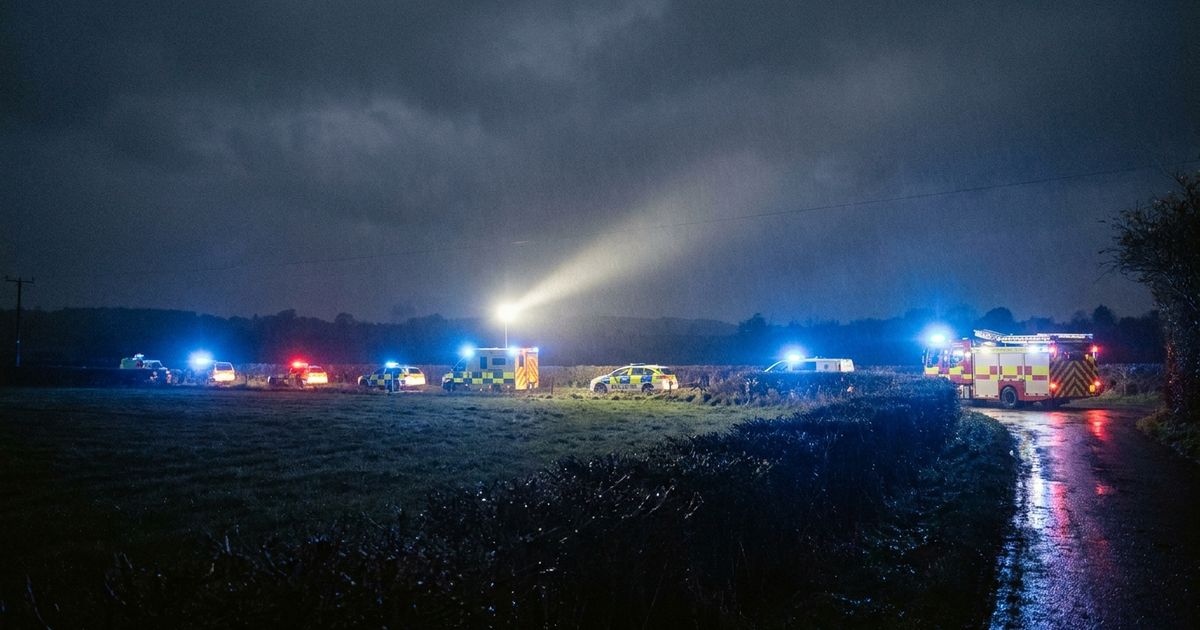 Emergency services responding to Royal Navy Merlin helicopter crash near Sourton Devon on June 3 2026