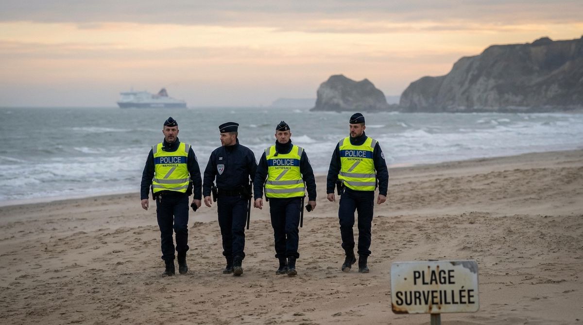 French police patrol northern France beaches under the new £662 million UK-France deal aimed at reducing Channel small boat crossings in 2026.