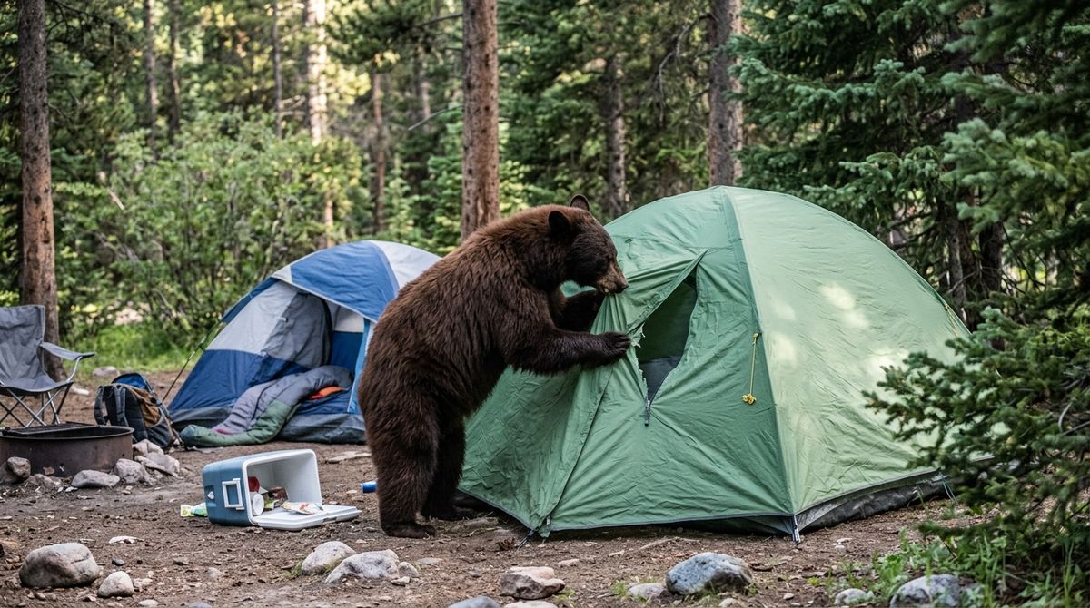Black Bear Tears Into Occupied Tents in Wyoming