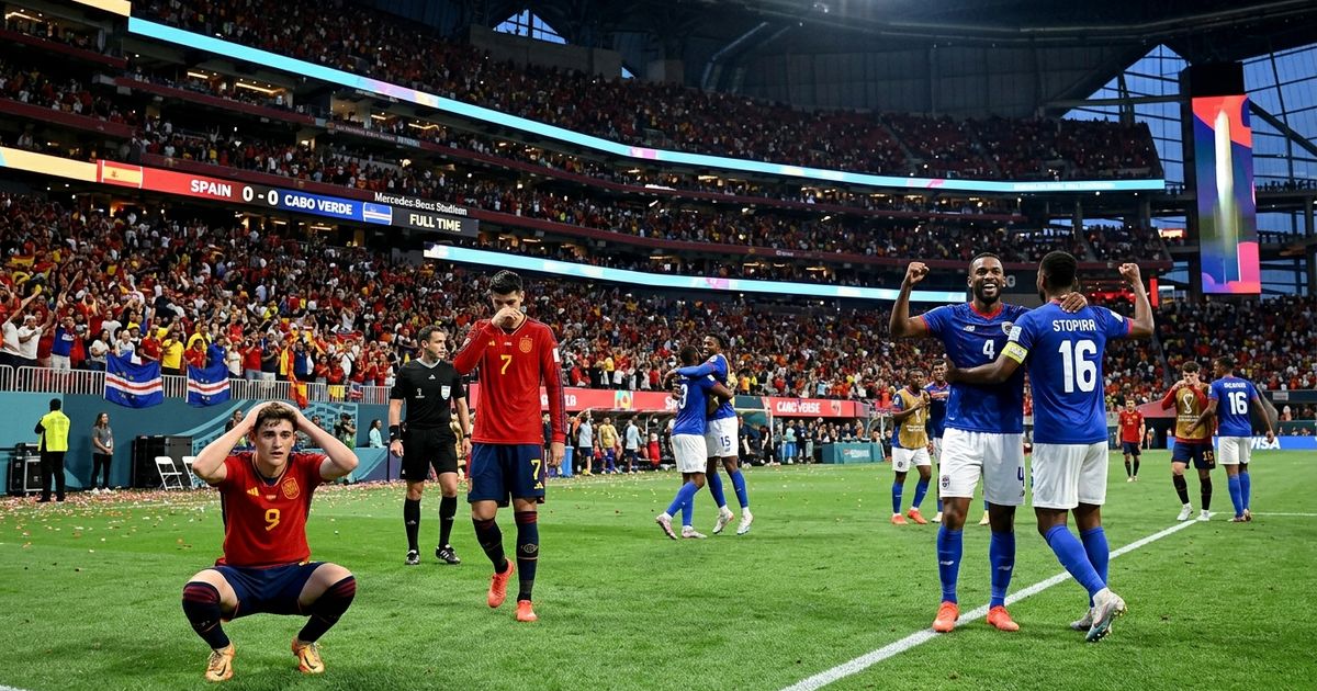 Spain were held to a 0-0 draw by Cabo Verde in their World Cup opener.