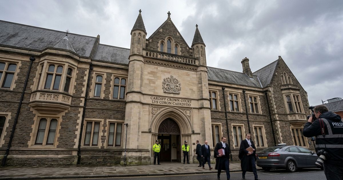 Cardiff Crown Court where Marcus Huntley and five others are being sentenced for the murder of Joanne Penney in Talbot Green.