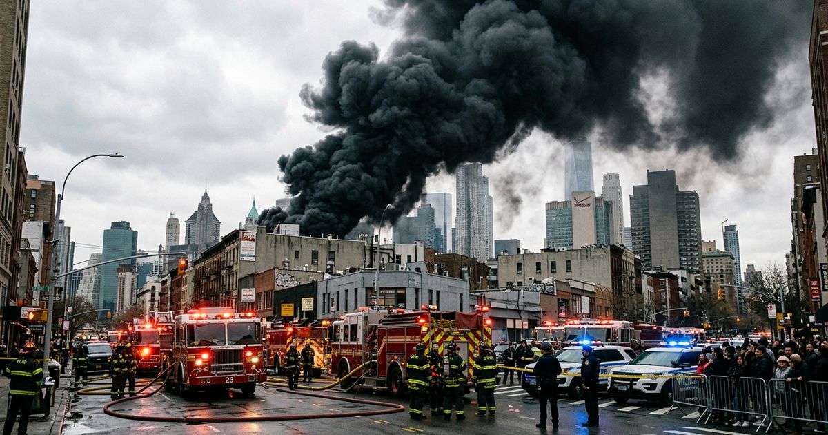Black smoke rises over Moscow after Ukraine launches its largest drone attack on the Kapotnya oil refinery on June 18 2026, with 194 drones intercepted.