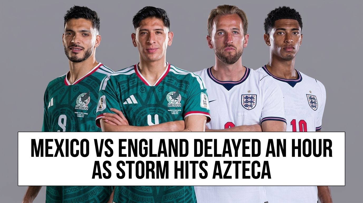 Mexico vs England Delayed an Hour as Storm Hits Azteca