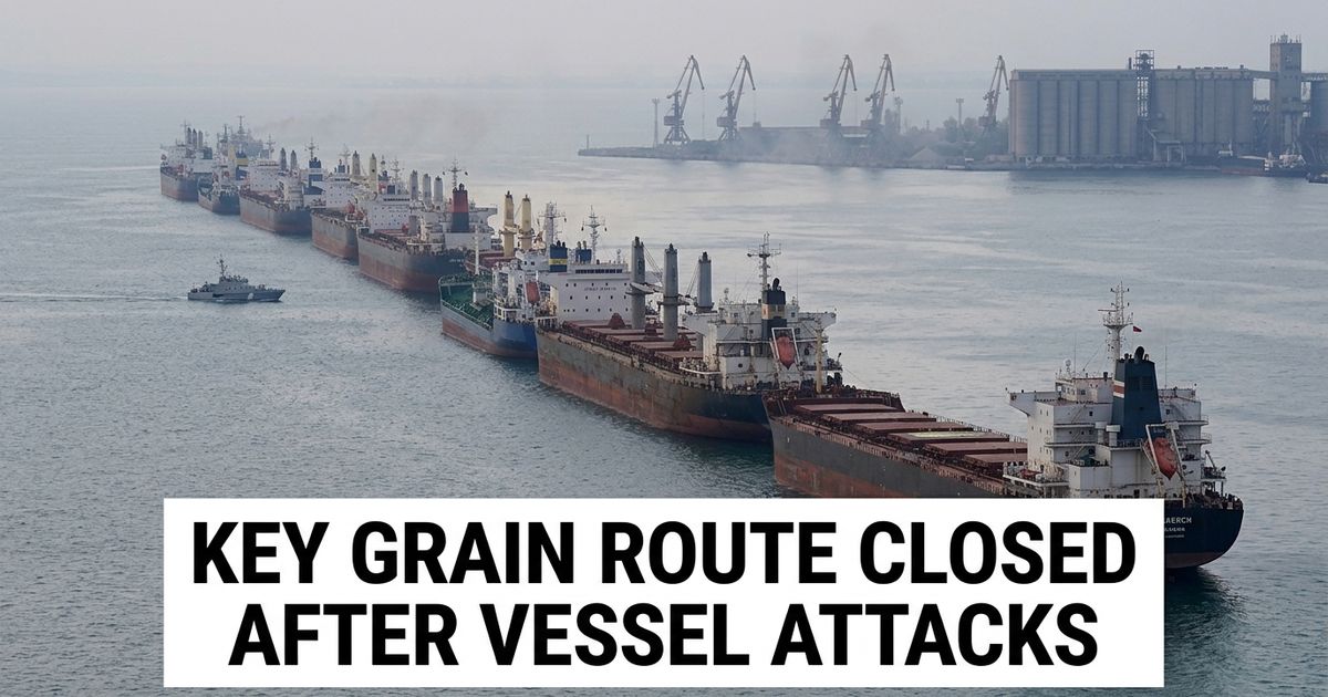 Russia’s Don-Azov shipping halt represented by grain ships and tankers waiting near the Kerch Strait.