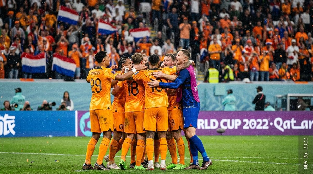 Netherlands celebrates a 5-1 World Cup win over Sweden, with Brian Brobbey and Cody Gakpo each scoring two goals at Houston Stadium.