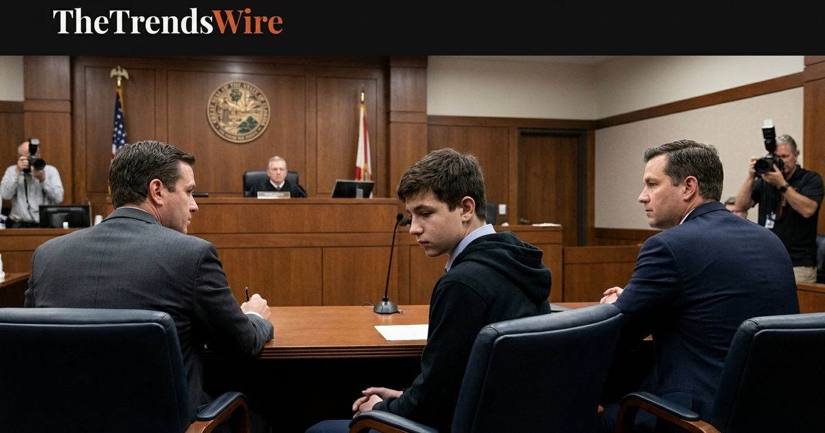 Teen defendant appears in Florida courtroom during hearing connected to Royal Caribbean cruise homicide case.