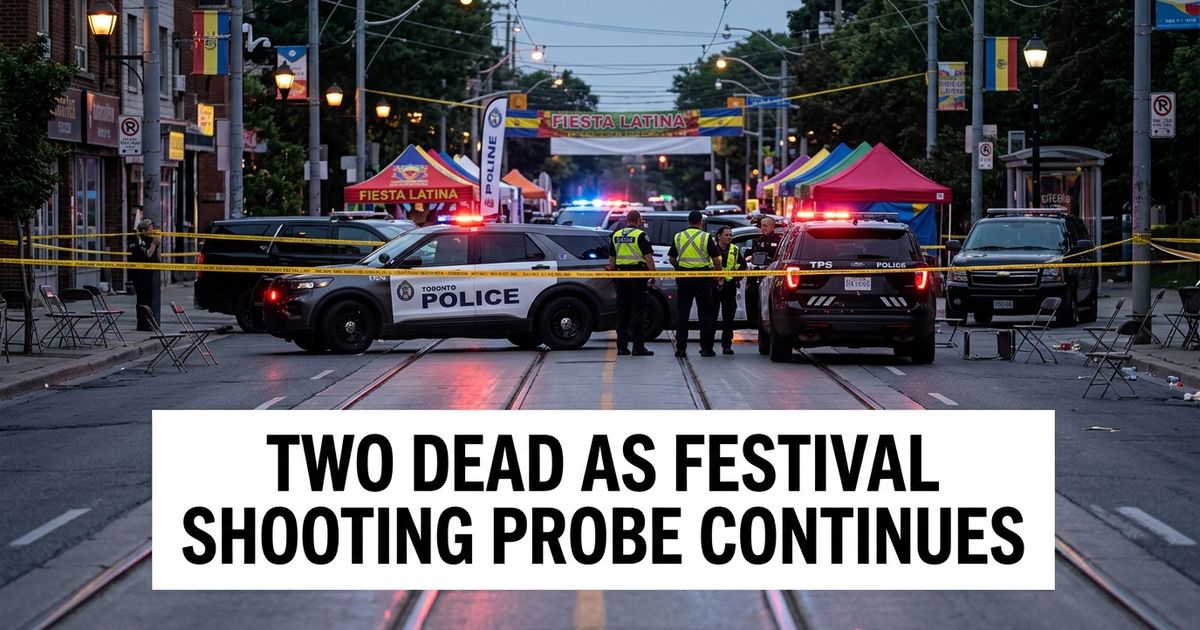 Toronto festival shooting investigation with police and paramedics near Salsa on St. Clair after two people were killed.