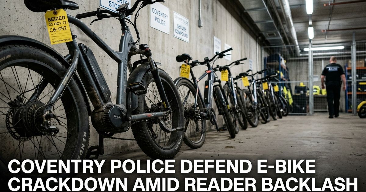 Featured image for "Coventry E-Bike Crackdown Splits Opinion: 'What About Real Crime?'"