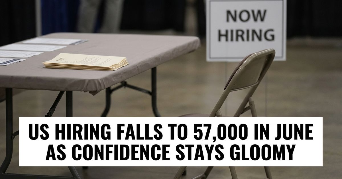 Empty job fair table with hiring sign representing this week's US economic data