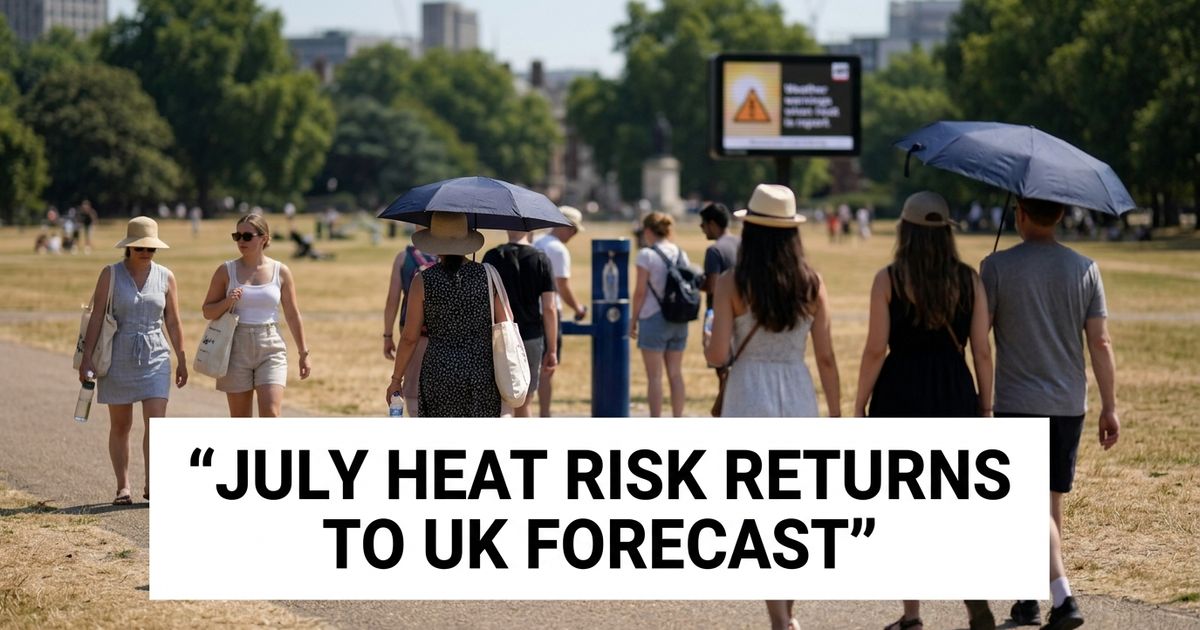 UK heatwave risk builds again as Met Office forecasts warmer July conditions.