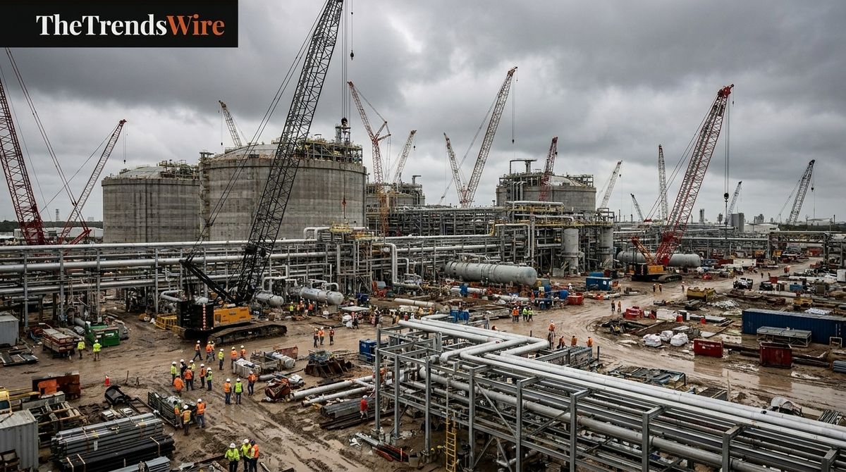 Woodside Energy LNG construction project in Louisiana after executive leadership change.