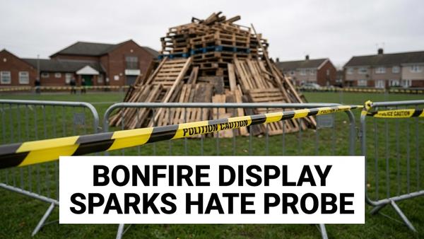 Moygashel Mosque Bonfire Display Triggers Police Arrest