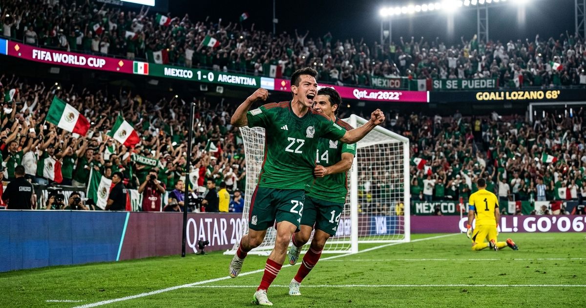 Mexico celebrates Luis Romo's 50th-minute goal in a 1-0 World Cup 2026 win over South Korea at Estadio Akron in Guadalajara, clinching first place in Group A.