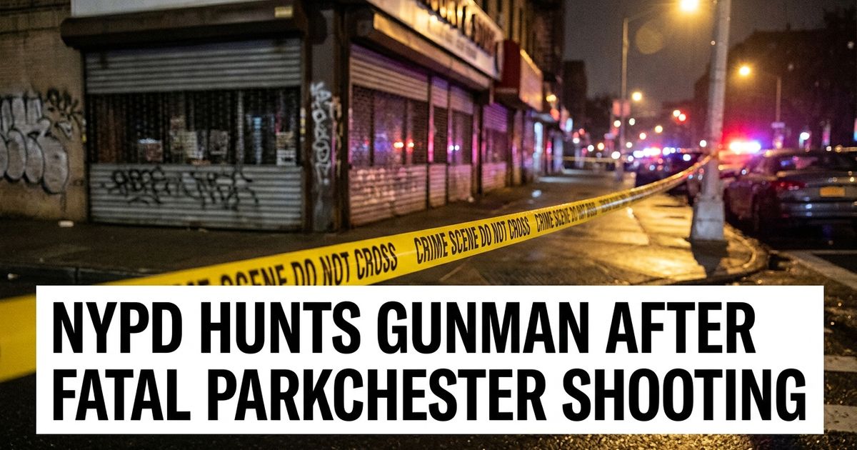 Bronx street corner at night representing the Parkchester liquor store shooting