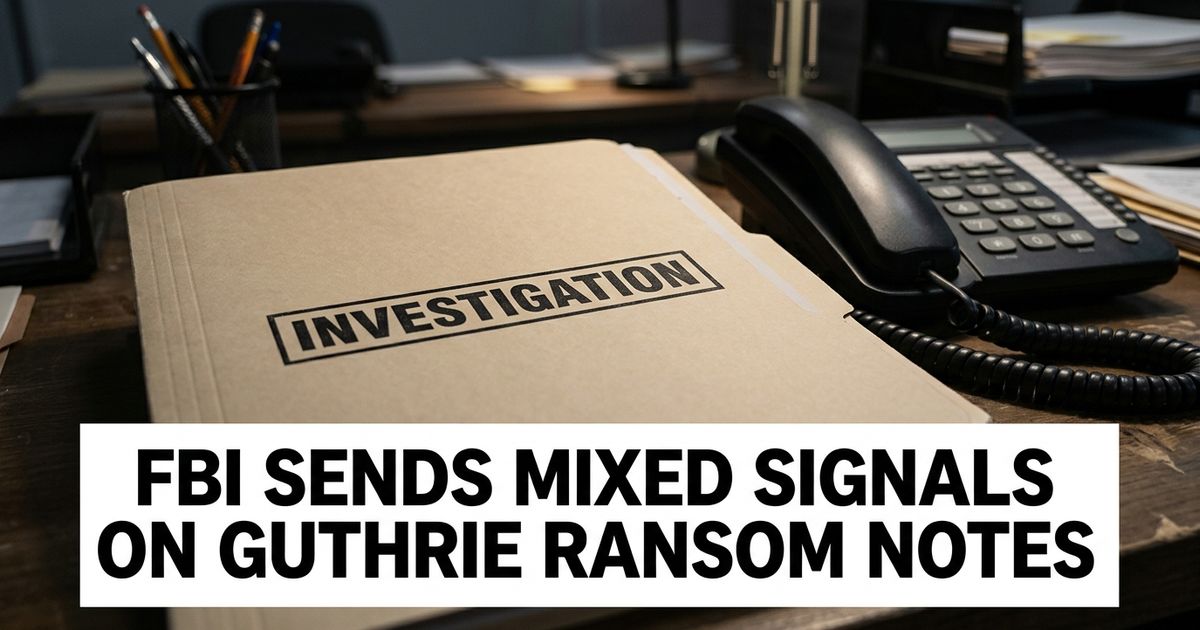 Closed investigation case file on a detective's desk, representing the disputed status of the Nancy Guthrie ransom notes