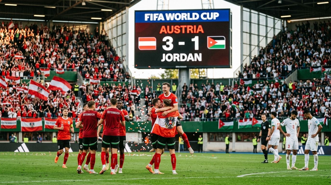 Austria Edge Jordan 3-1 Despite Being Out-Shot All Night