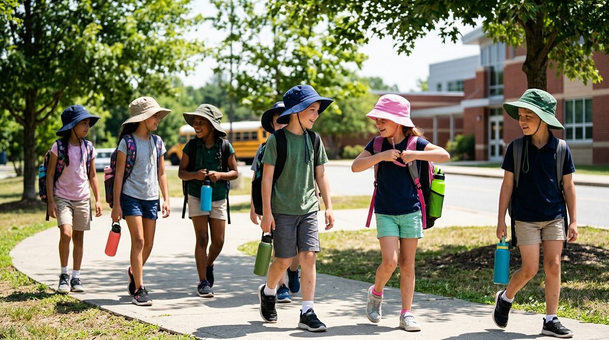Schools across Wales are urging parents to send children with water bottles, hats, and sunscreen as an amber extreme heat warning forecasts temperatures up to 35°C.