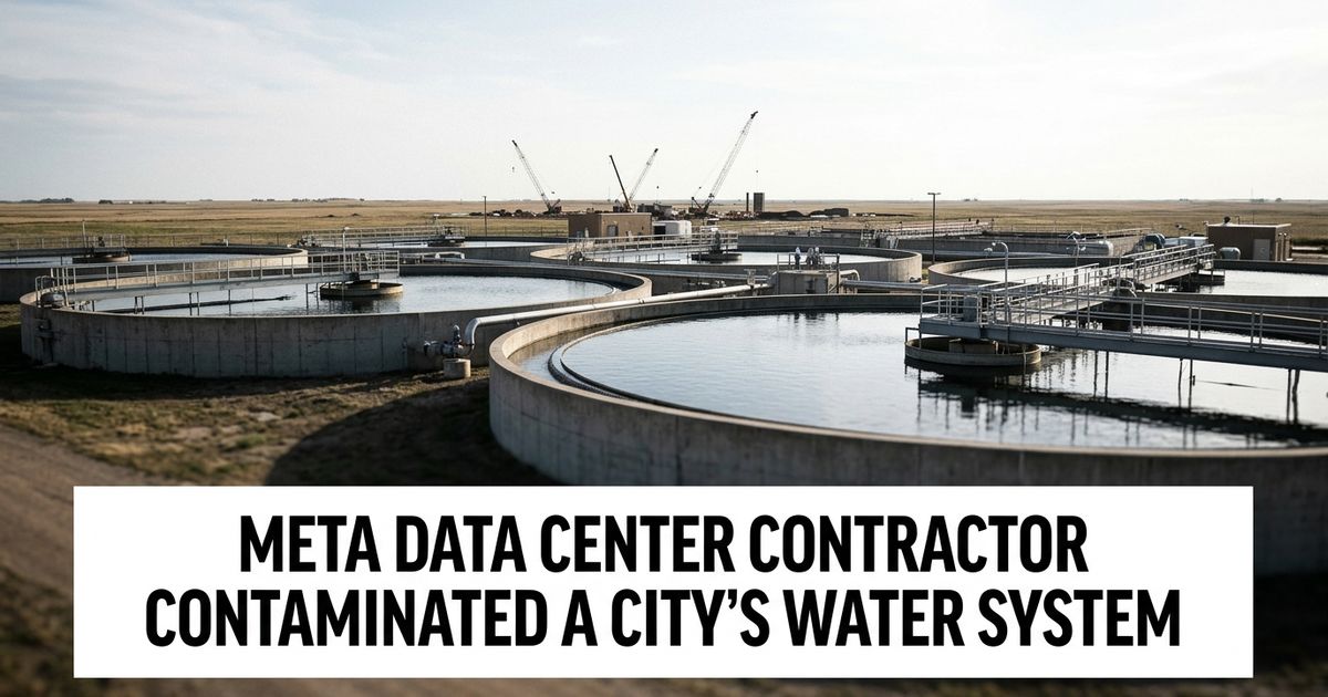 Water treatment facility representing the Cheyenne Meta data center contamination case