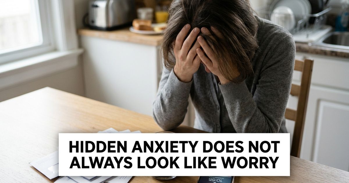 Signs of anxiety you might be ignoring represented by jaw tension, poor sleep, avoidance and difficulty starting ordinary tasks.