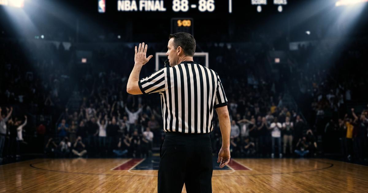 NBA referee Scott Foster crew chief for 2026 NBA Finals Game 1 between New York Knicks and San Antonio Spurs