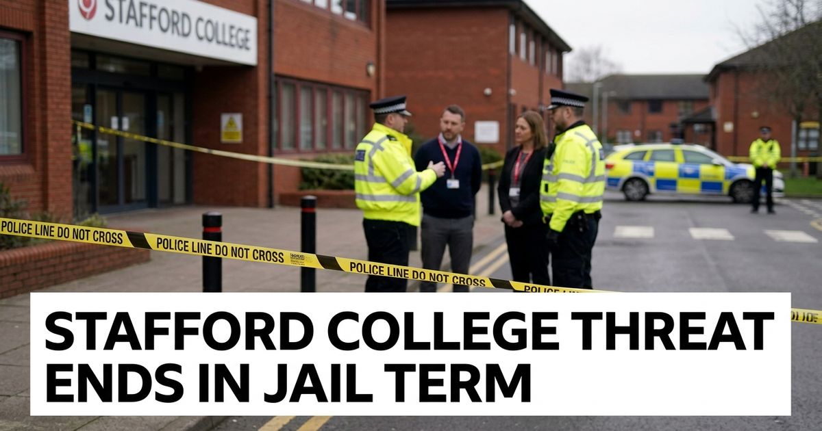 Jagger Strang jailed after Stafford College bomb threat case.