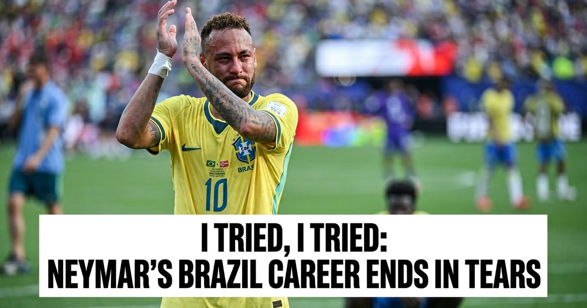 Empty World Cup stadium pitch representing Neymar's Brazil retirement announcement