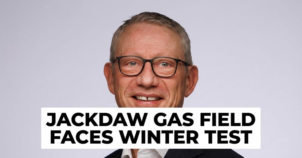 North Sea gas platform under grey skies as Jackdaw approval faces a winter supply test.