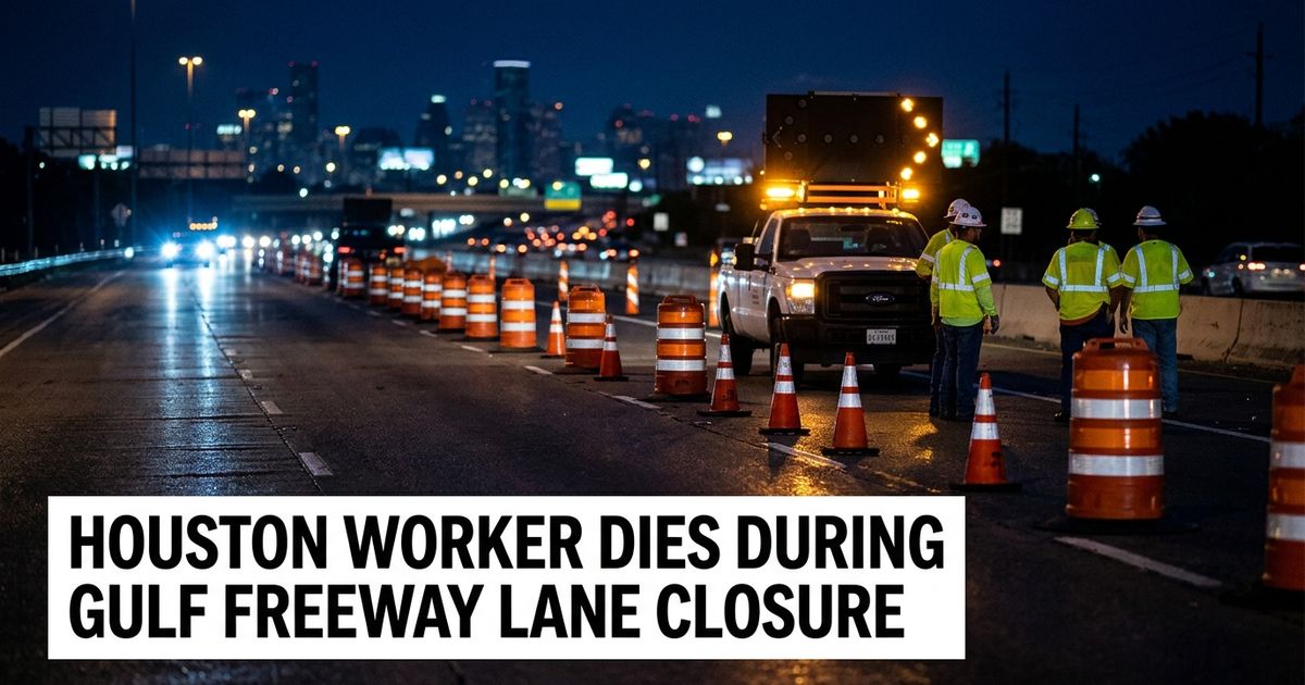 Houston worker killed on Gulf Freeway project during overnight lane closure.