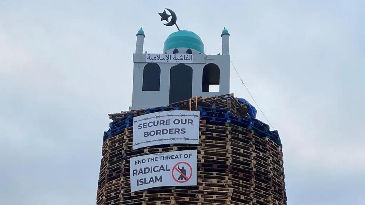 Moygashel Mosque Bonfire Display Triggers Police Arrest
