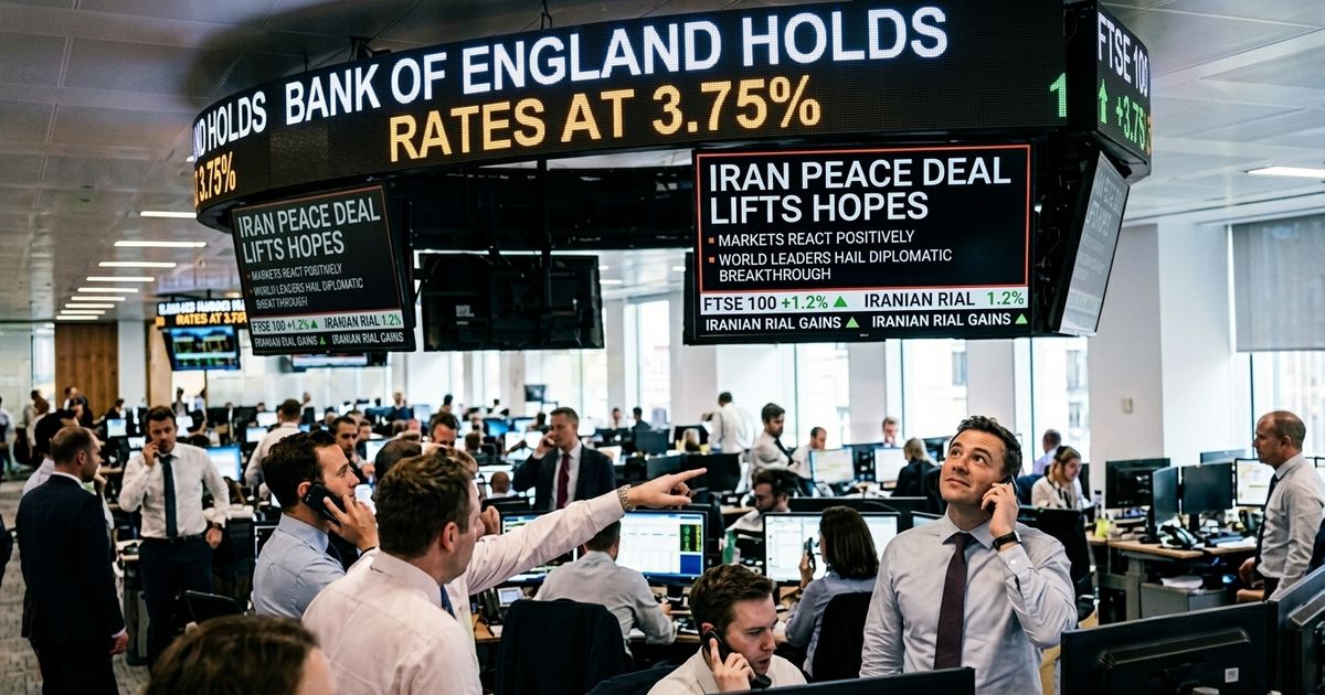 The Bank of England holds its main interest rate at 3.75% on June 18 2026 as the US-Iran peace deal eases inflation fears tied to the four-month war.
