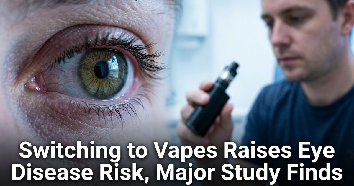 A large South Korean study of 32,316 adults found that switching from cigarettes to vapes or other smokeless nicotine products raised the risk of major vision-impairing eye diseases by 7% compared to quitting nicotine entirely.