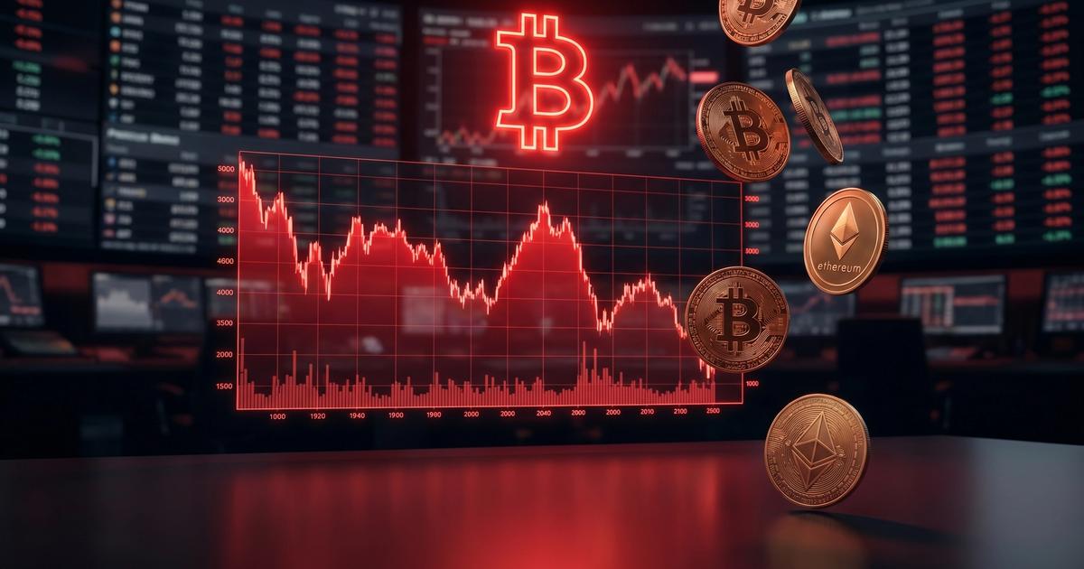 Crypto market crash June 4 2026 with $200 billion wiped from market cap as Bitcoin Ethereum and Solana all drop sharply