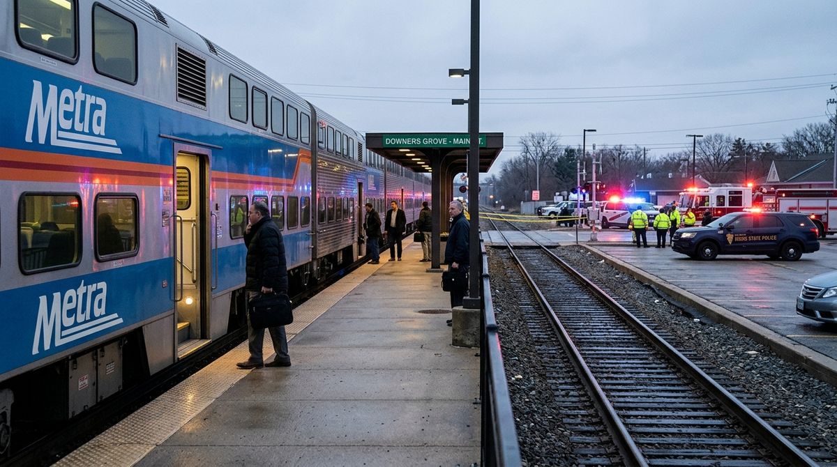Metra train pedestrian fatality in Palatine, Illinois — developing story on Union Pacific Northwest line incident.
