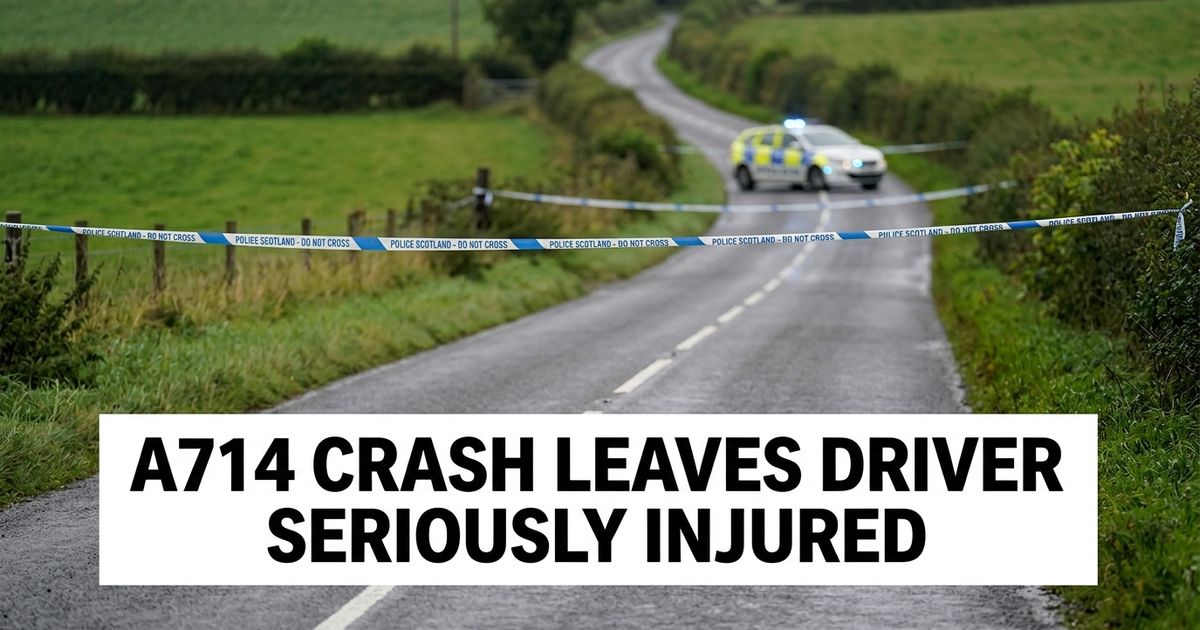 A714 crash near Wigtown leaves 26-year-old man seriously injured.