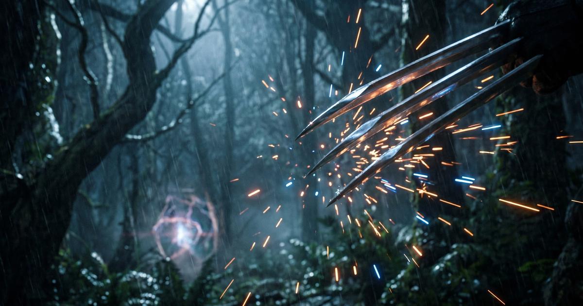 Marvel's Wolverine PS5 game dark cinematic artwork showing claws and sparks
