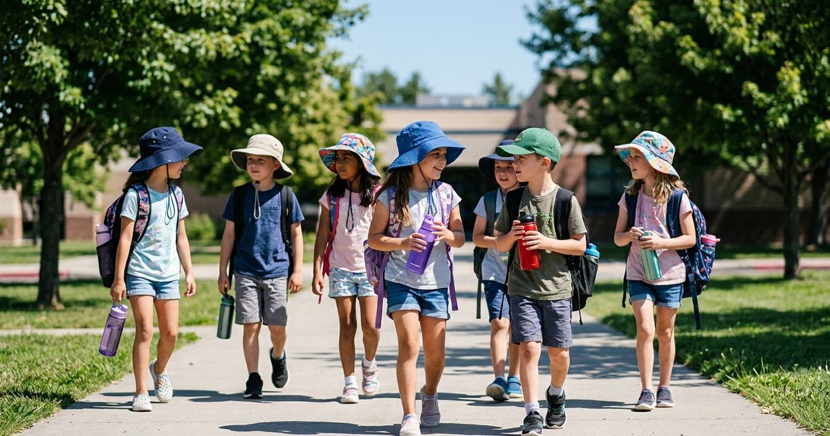 Schools across Wales are urging parents to send children with water bottles, hats, and sunscreen as an amber extreme heat warning forecasts temperatures up to 35°C.