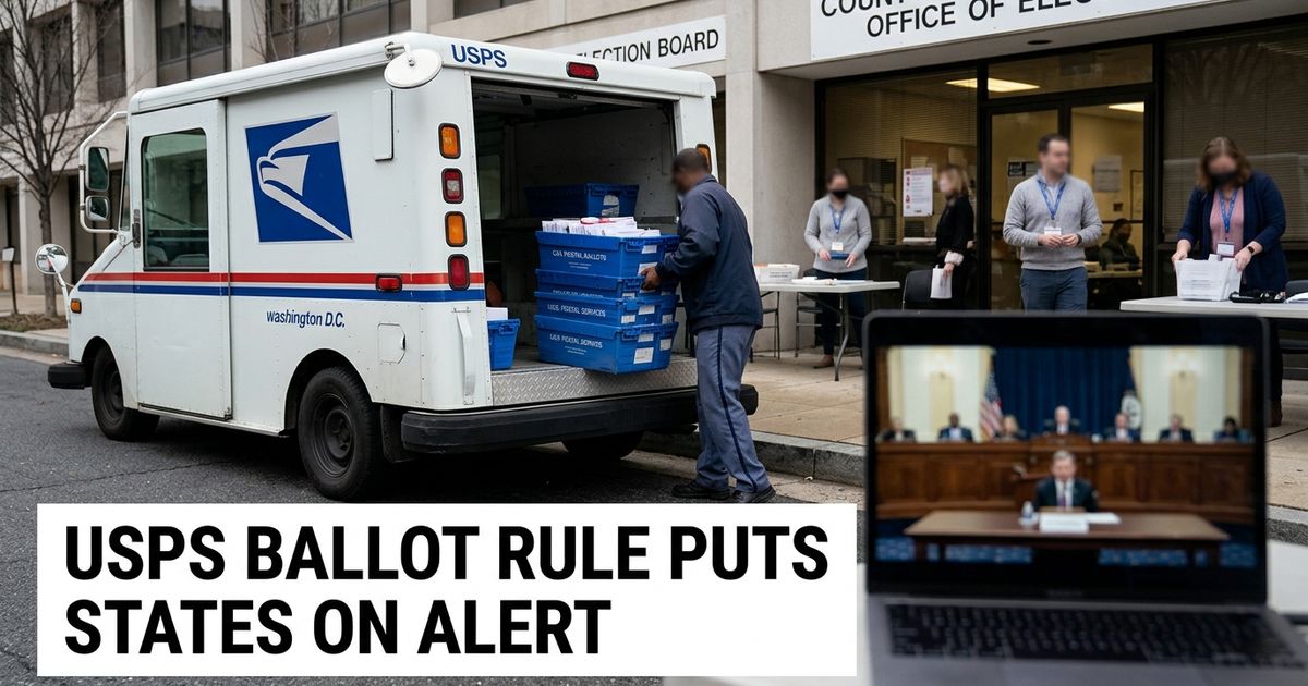 USPS mail ballot policy under scrutiny after David Steiner Senate testimony.