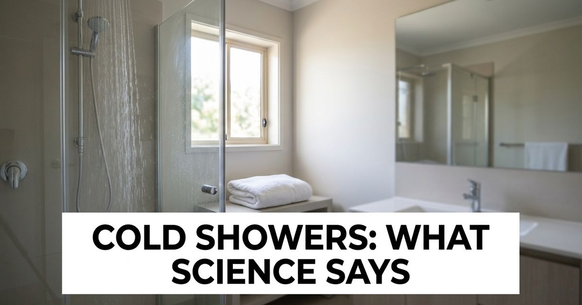A clean bathroom shower representing the science-backed benefits and risks of cold showers.