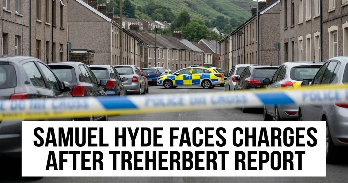 Samuel Hyde Treherbert kidnap report represented by a quiet Welsh street and police presence after charges were filed.