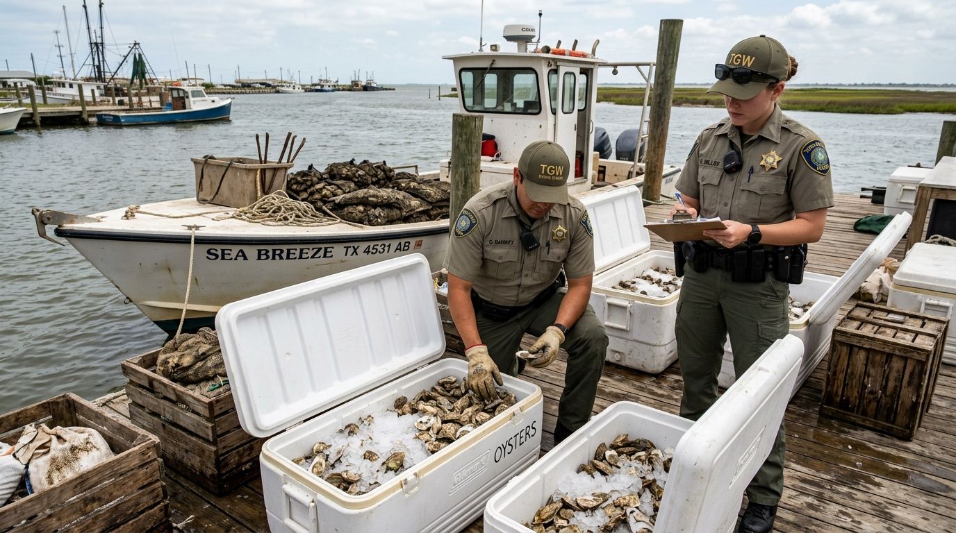 Six Charged After Illegal Oyster Harvest at Permanently Closed Texas Bay